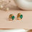 Thumbnail: Emerald heart stud earrings in 9k and 14k gold for women