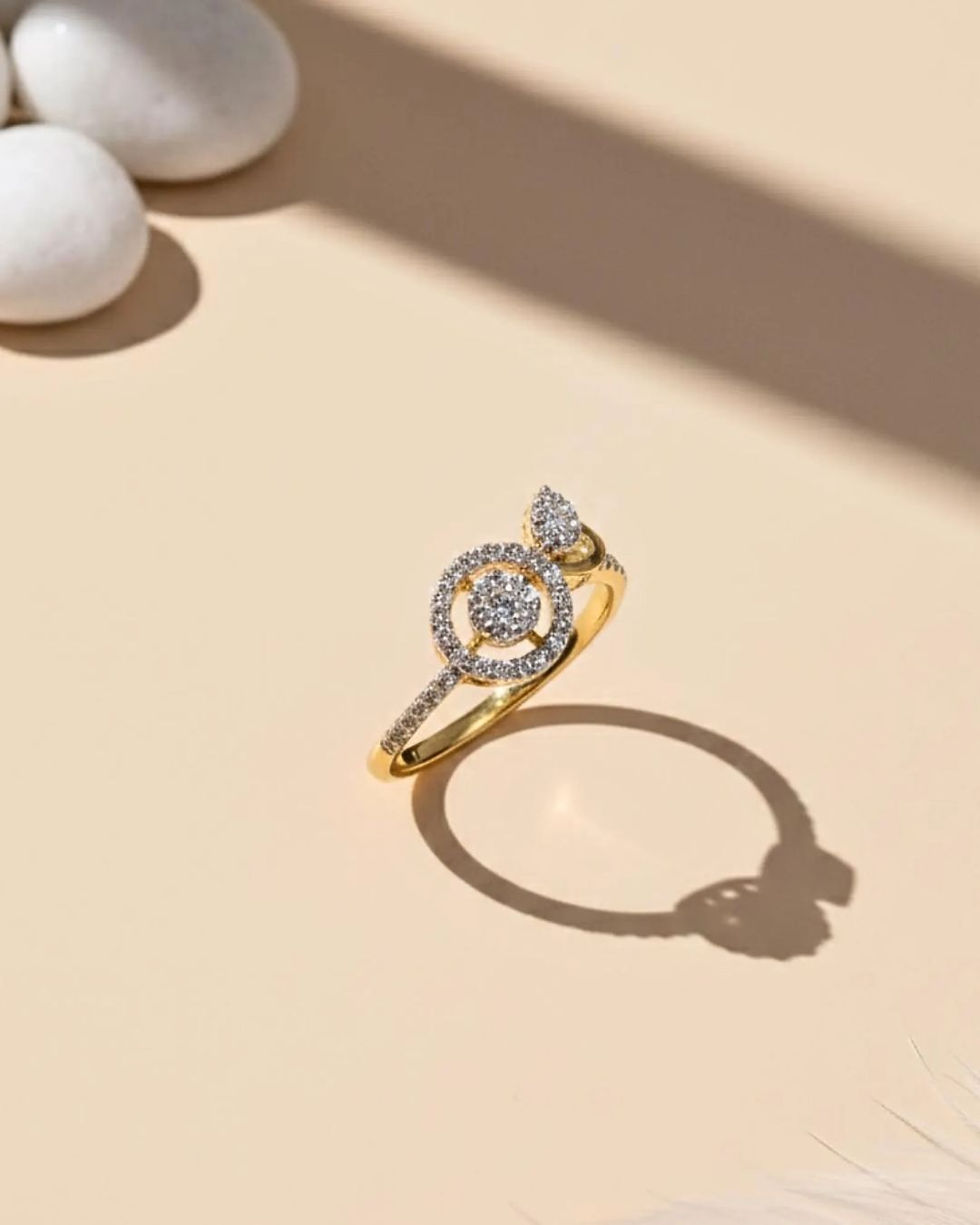 Thumbnail: minimal gold diamond wedding ring