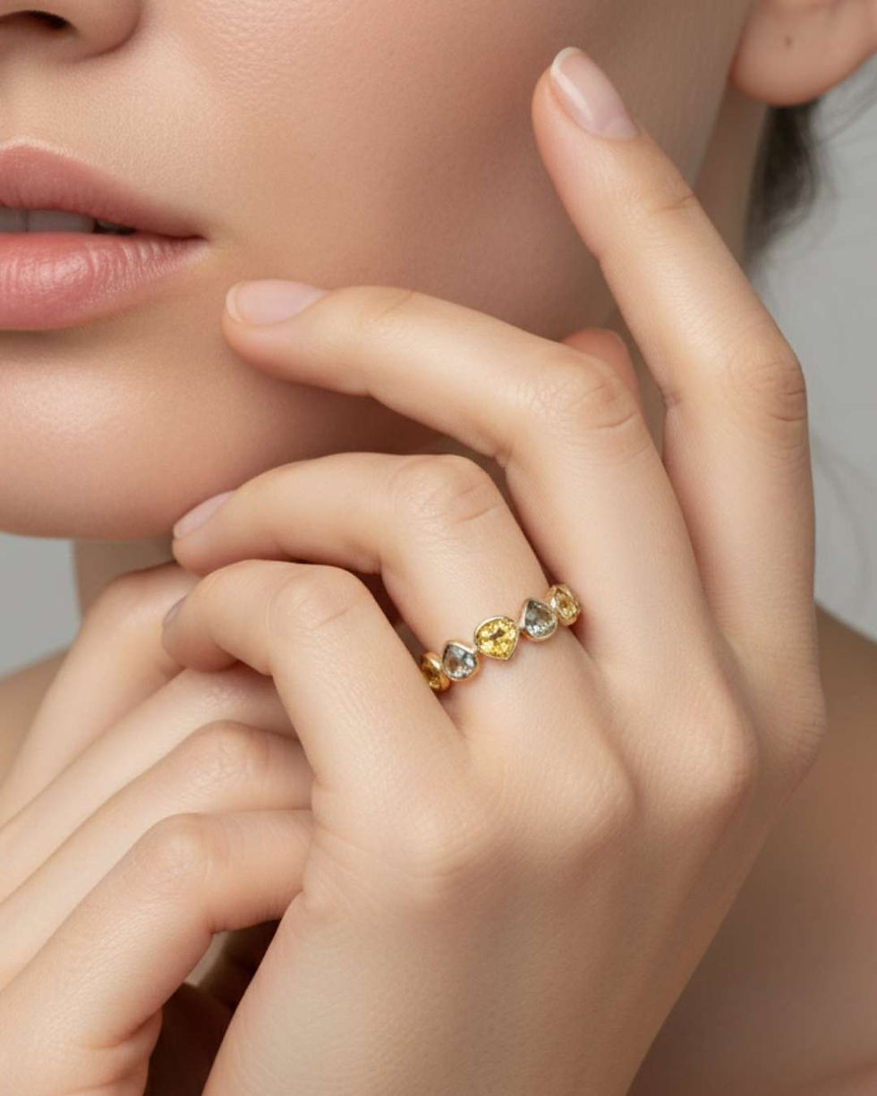 Thumbnail: dainty colorful gemstone ring