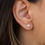 Thumbnail: Round lab grown diamond stud earrings set in 14k white gold