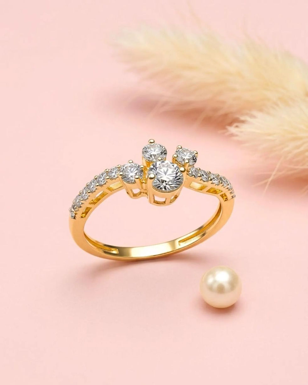 diamond engagement gold ring in 14k 18k gold