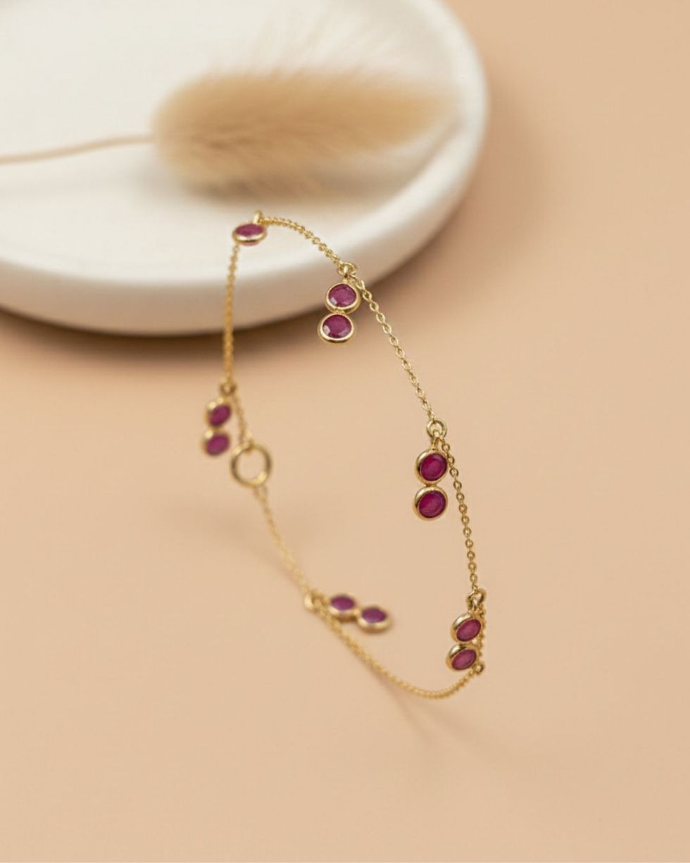 minimal ruby bracelet for women