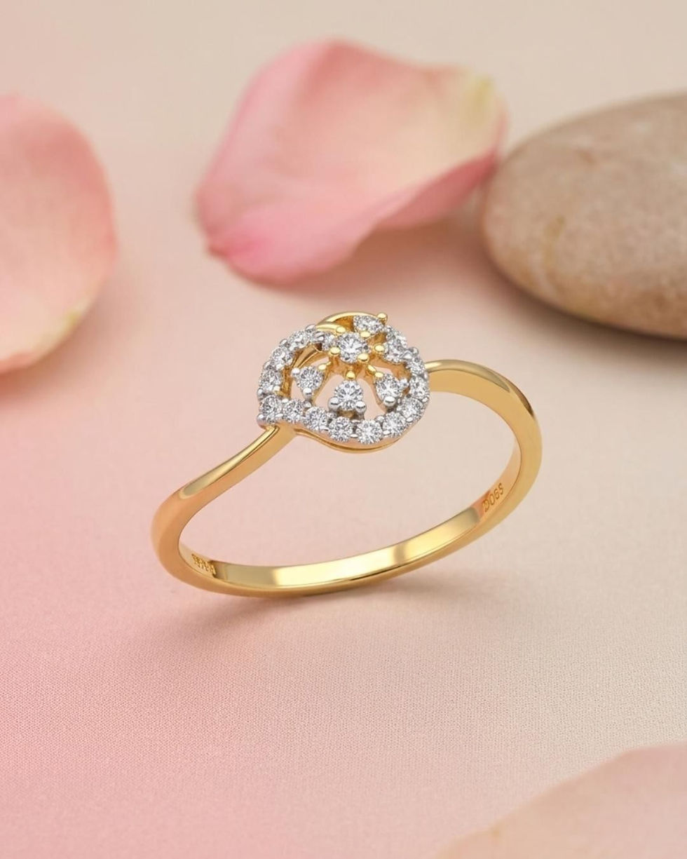 elegant diamond stack ring gold