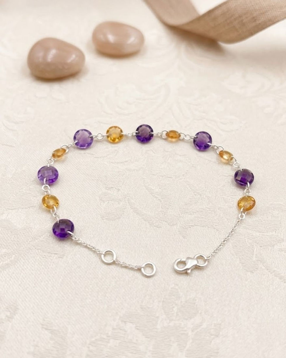 Thumbnail: colourful amethyst citrine bracelet