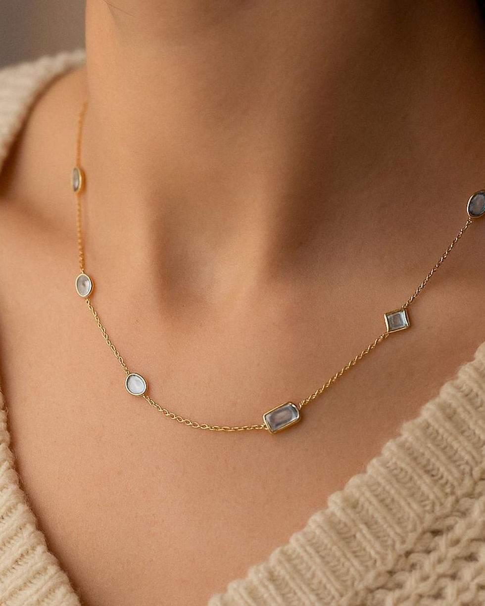 fine aquamarine necklace women