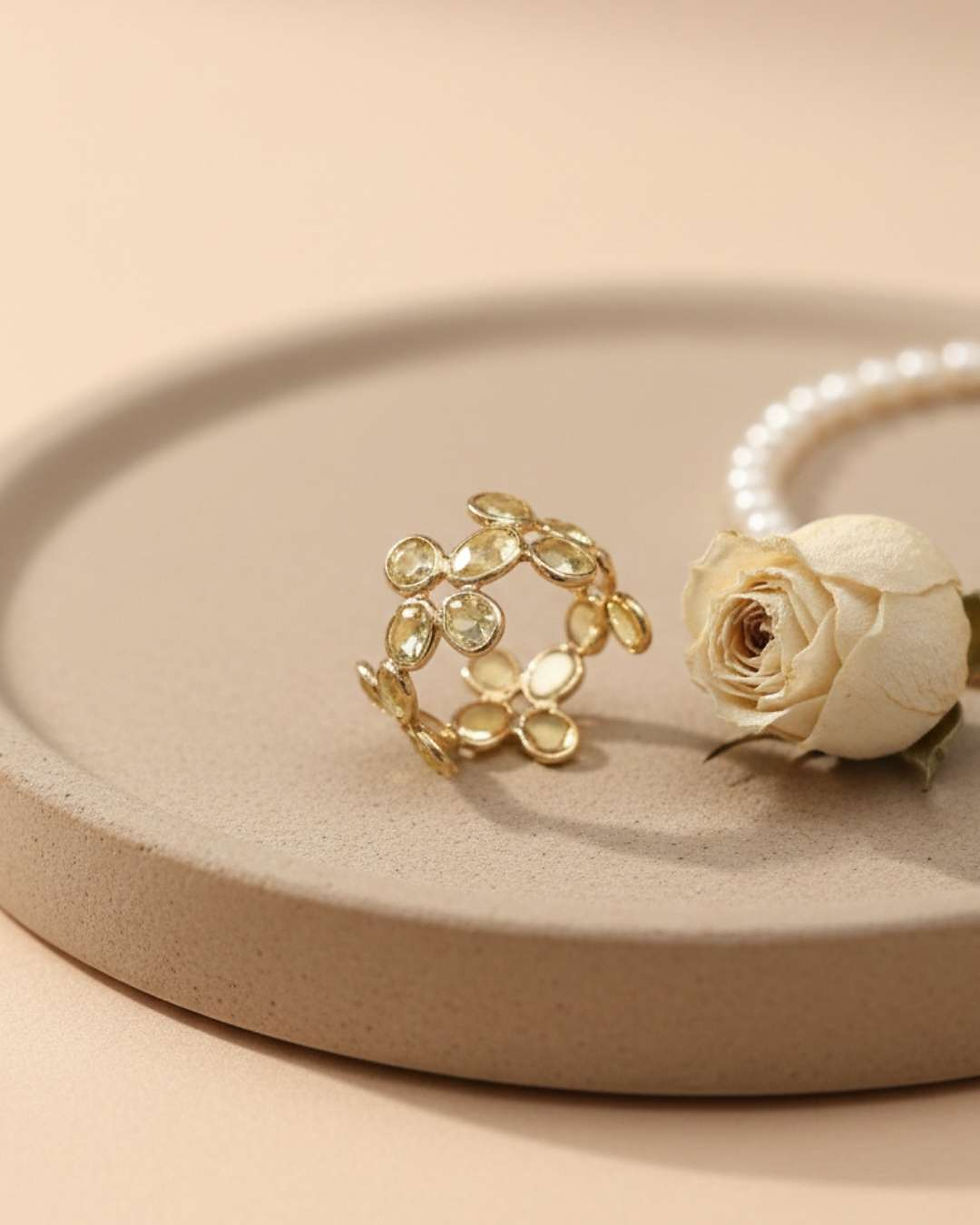 solid gold multi gemstone ring