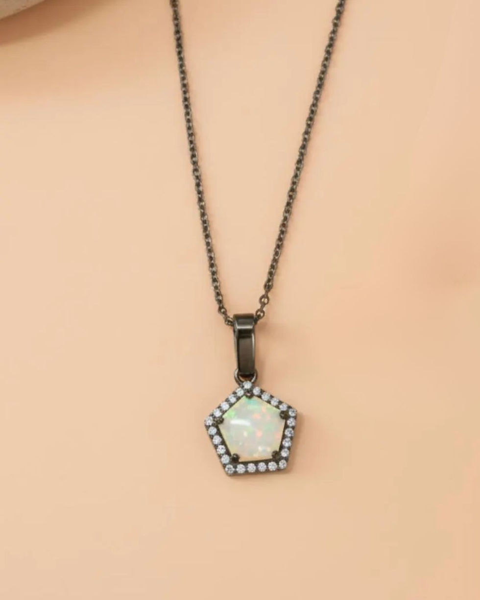 Thumbnail: handcrafted pentagon pendant necklace