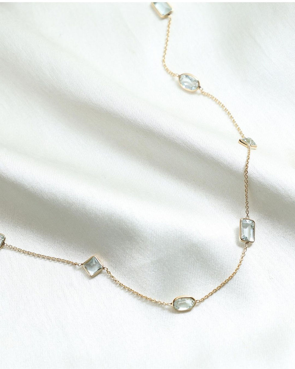 Thumbnail: natural gemstone gold necklace