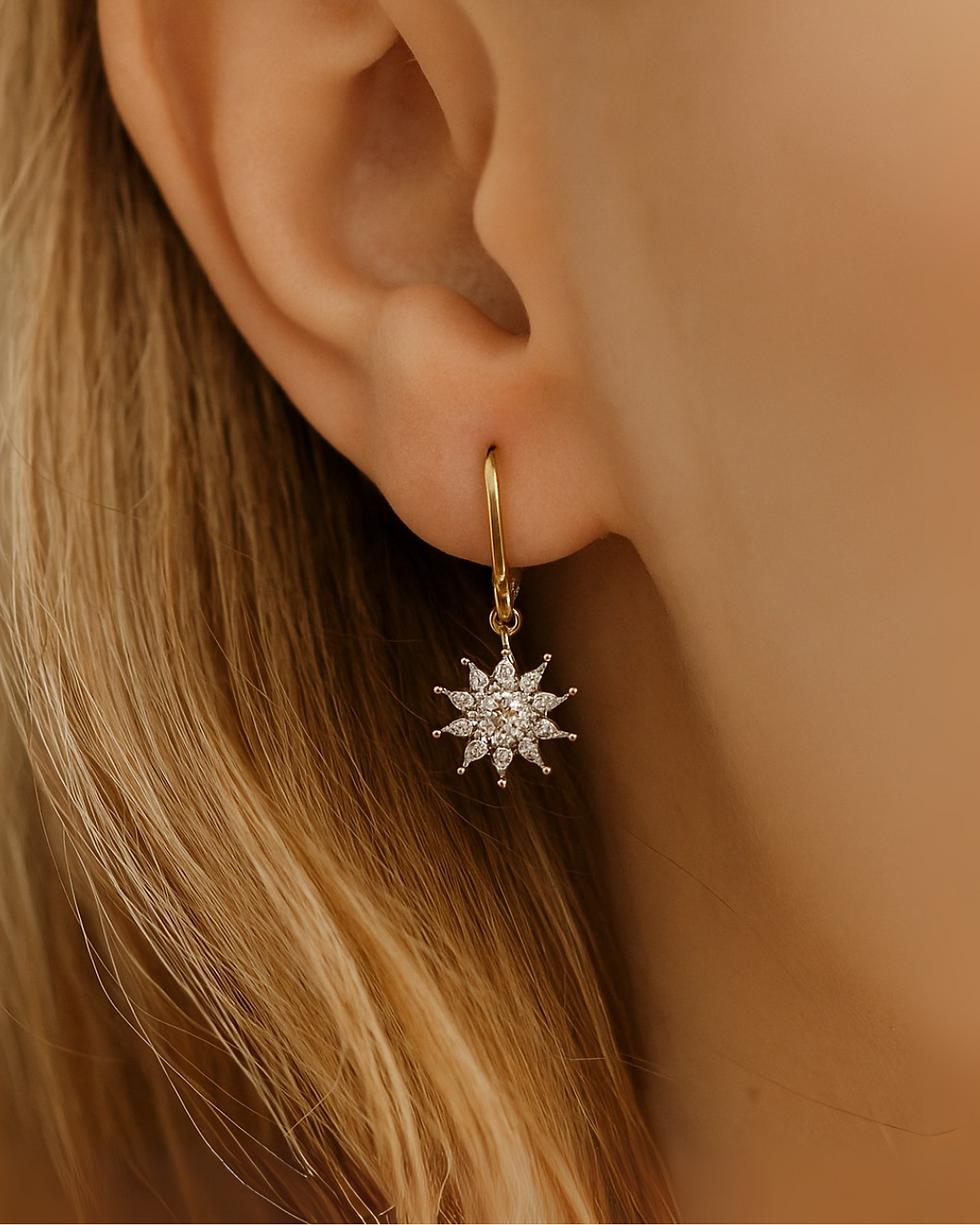 lab grown diamond solid gold huggie hoop earrings simple design
