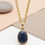 Thumbnail: Fine gold sapphire pendant minimalist jewelry for women