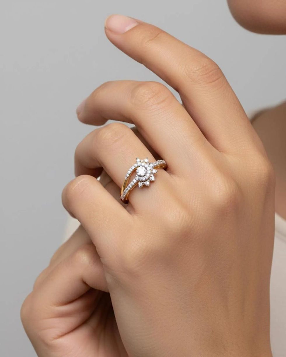 Thumbnail: gold diamond engagement proposal ring
