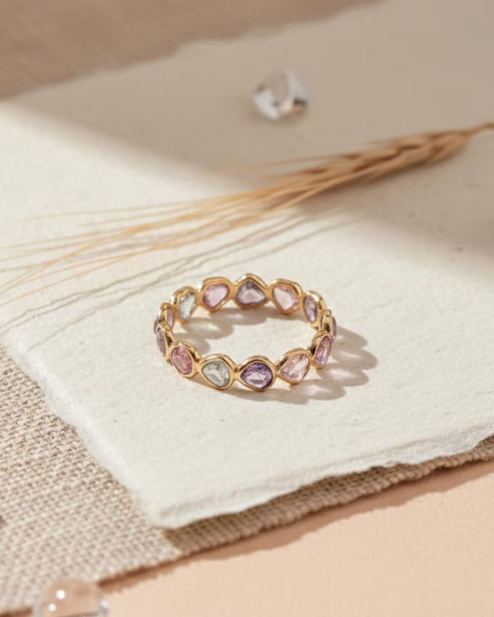Thumbnail: minimal heart gemstone ring for women
