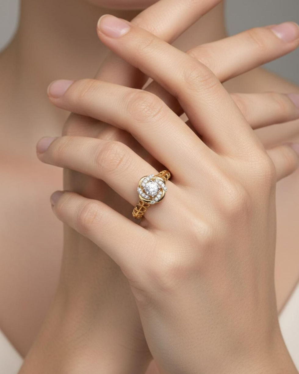 Thumbnail: diamond rose solitaire ring gold