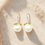Thumbnail: natural pearl earrings 14k gold fine jewelry