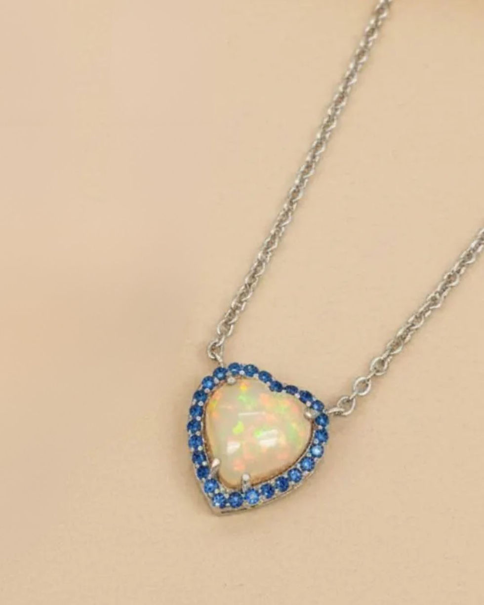 Thumbnail: dainty heart gemstone necklace
