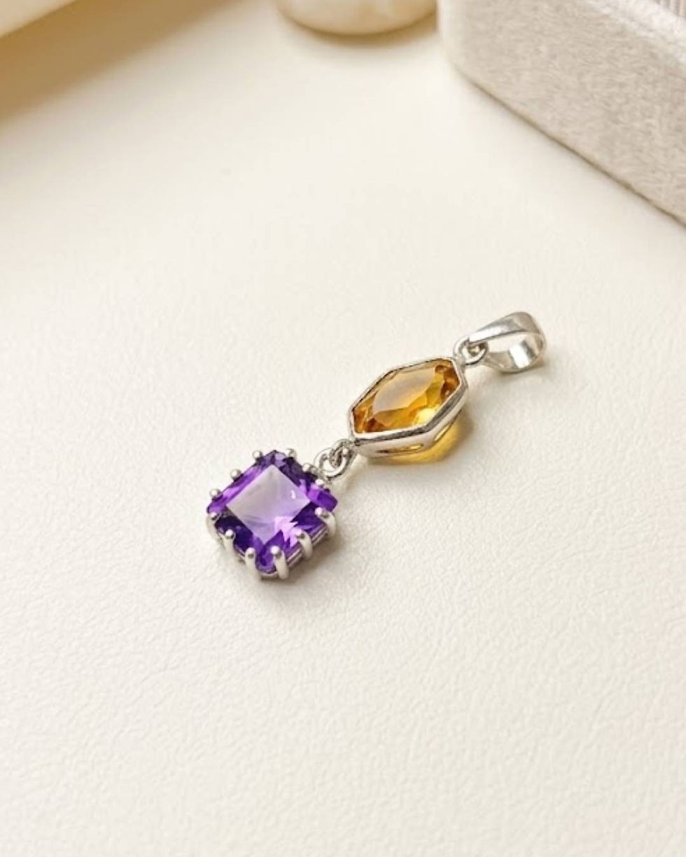 Thumbnail: colorful gemstone drop pendant