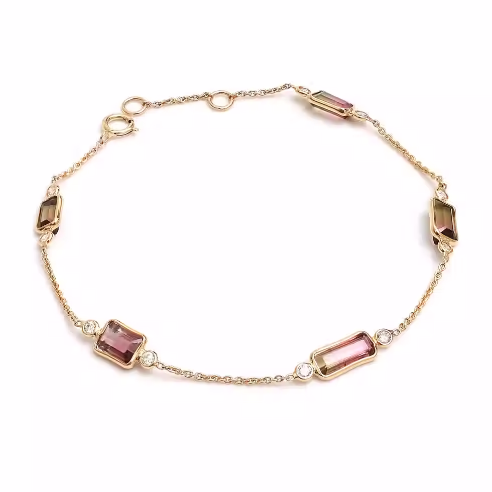 bio tourmaline diamond station bracelet