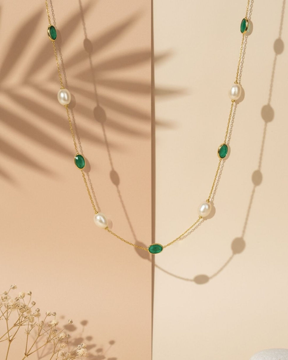 Thumbnail: 14k gold birthstone necklace for her