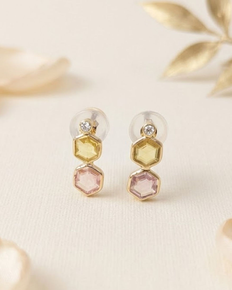 Thumbnail: rainbow sapphire earrings