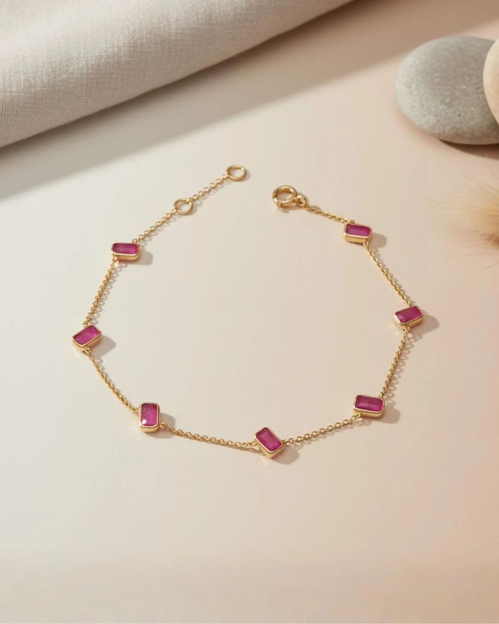 gift for girlfriend ruby bracelet