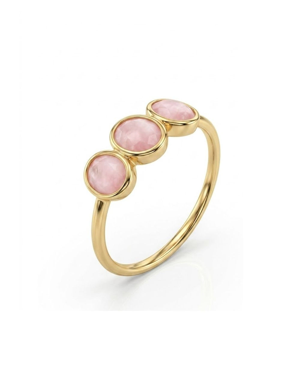 natural pink opal gold ring