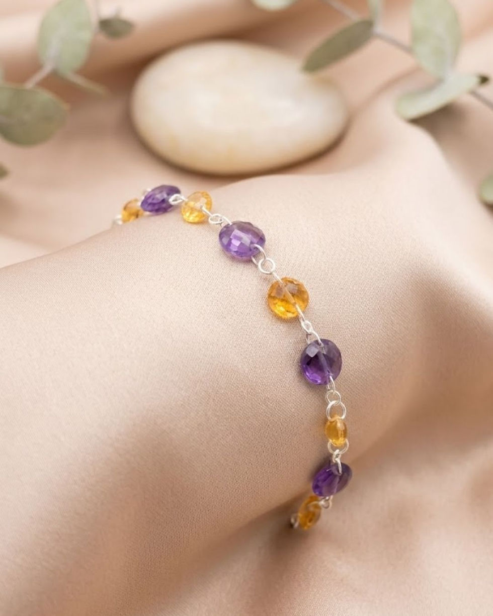 Thumbnail: adjustable 925 silver beaded bracelet