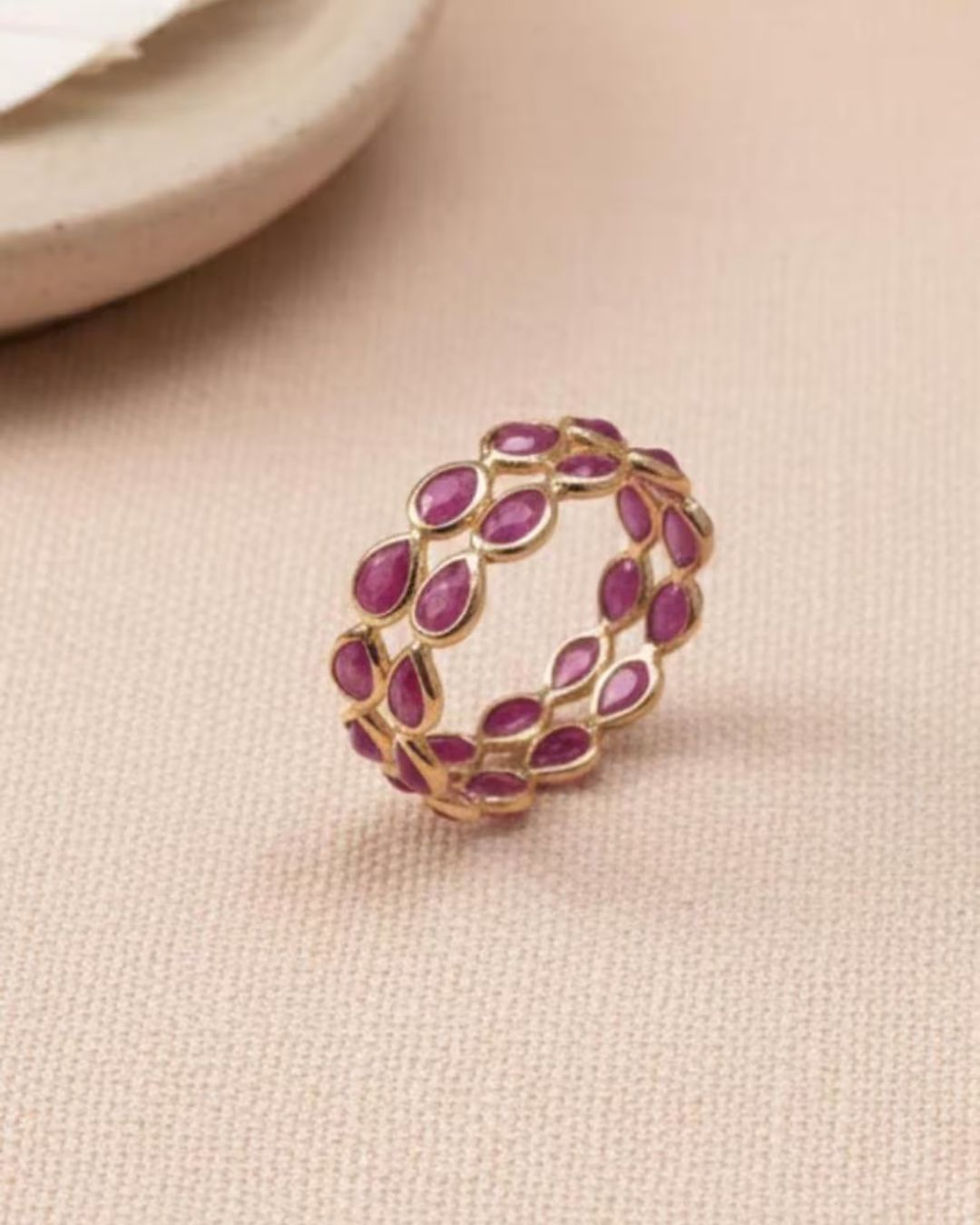 ruby double layer eternity band ring