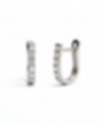 Everyday white gold latch back diamond hoops