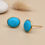 Thumbnail: Minimal turquoise gemstone studs dainty gold earrings for women