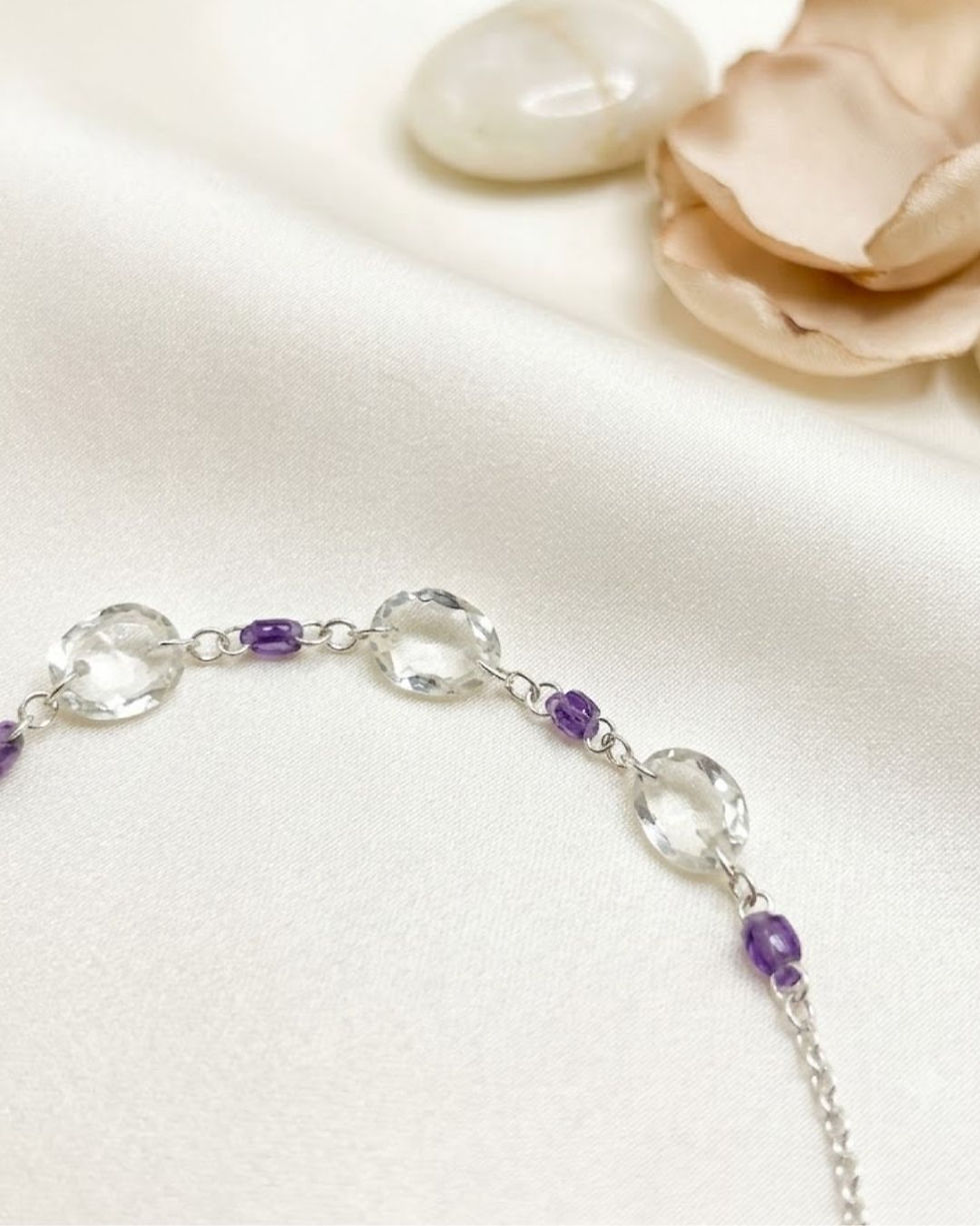 Thumbnail: amethyst link bracelet for women