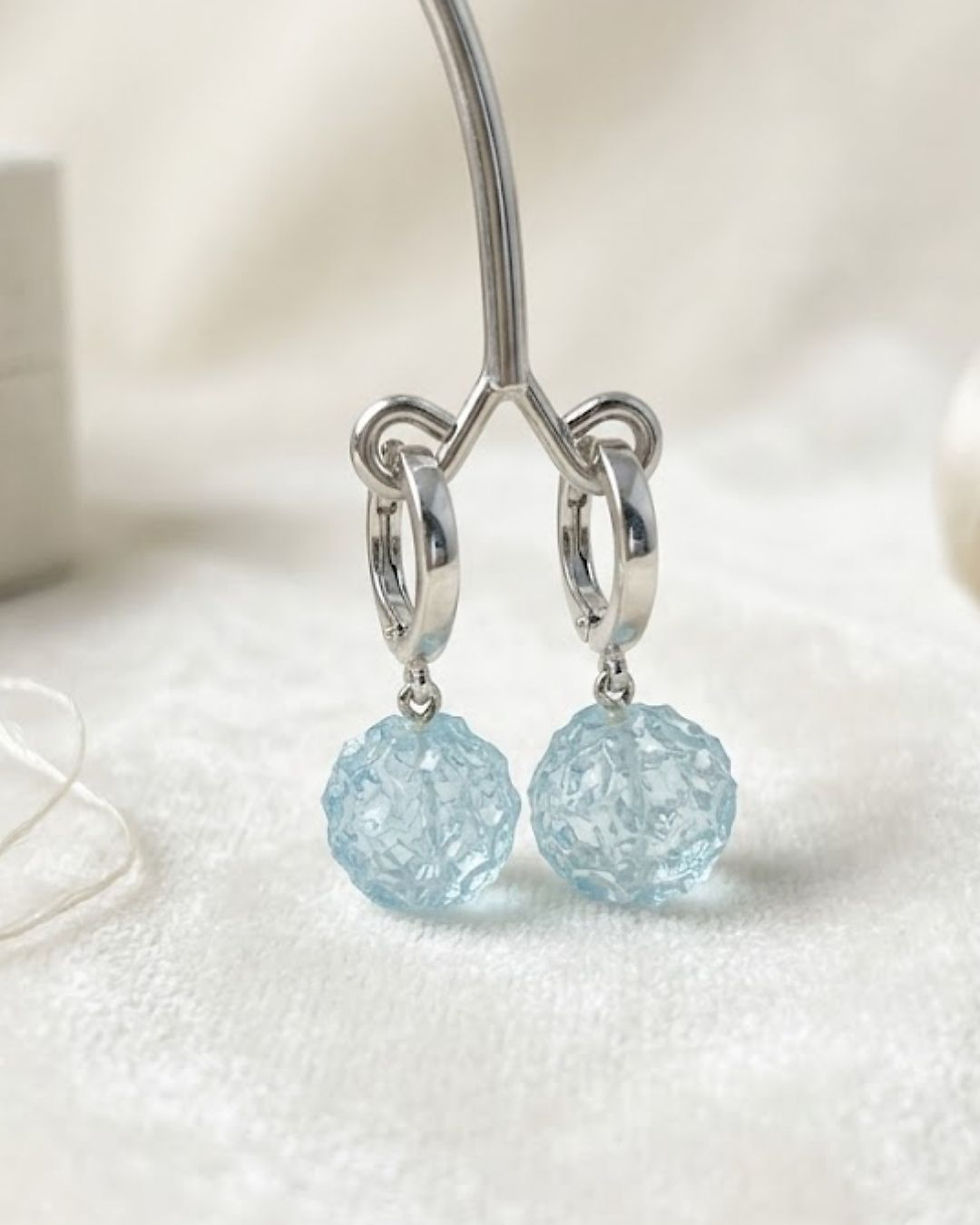 Thumbnail: 925 sterling silver topaz drop earrings