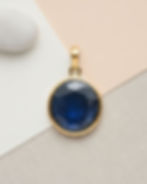 Minimal sapphire pendant necklace dainty gold jewelry