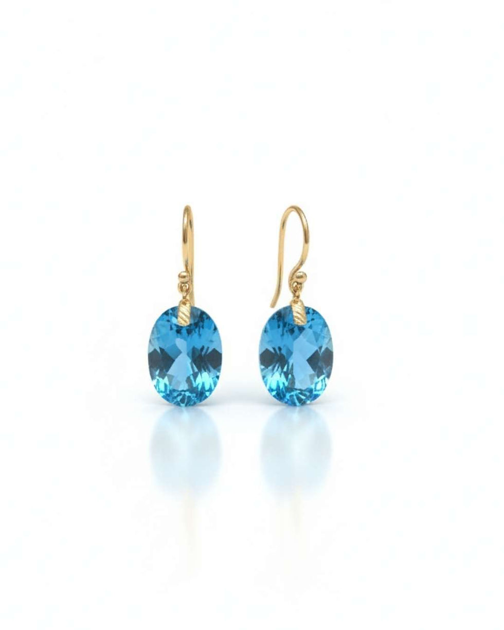 fine gold blue gemstone earrings