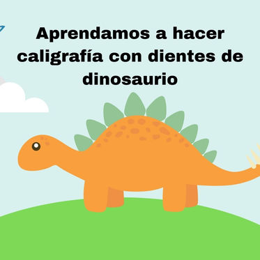 Caligrafía con dientes de dinosaurio