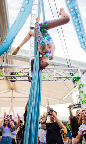 Silks aerialist performer