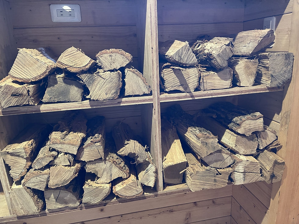 Firewood provided for the sauna and outdoor use