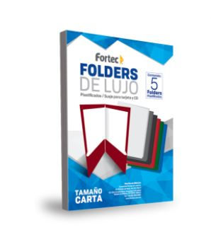 FOLDER DE PAPEL CON SOLAPA CARTA FORTEC EL-3002 GRIS 5P