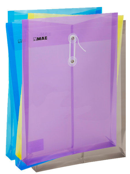 SOBRE PLASTICO OFICIO VERTICAL CON RONDANA MAE 12P