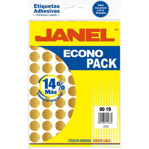 ETIQUETA JANEL ECONOPACK No.28 00X19MM ORO 12H