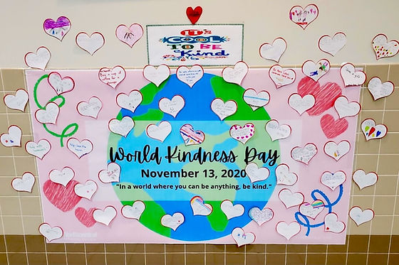 world kindness day poster with hearts