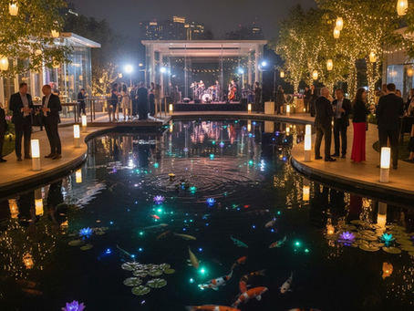 Iluminação cênica subaquática em lagos corporativos com peixes: estética, bem-estar e branding