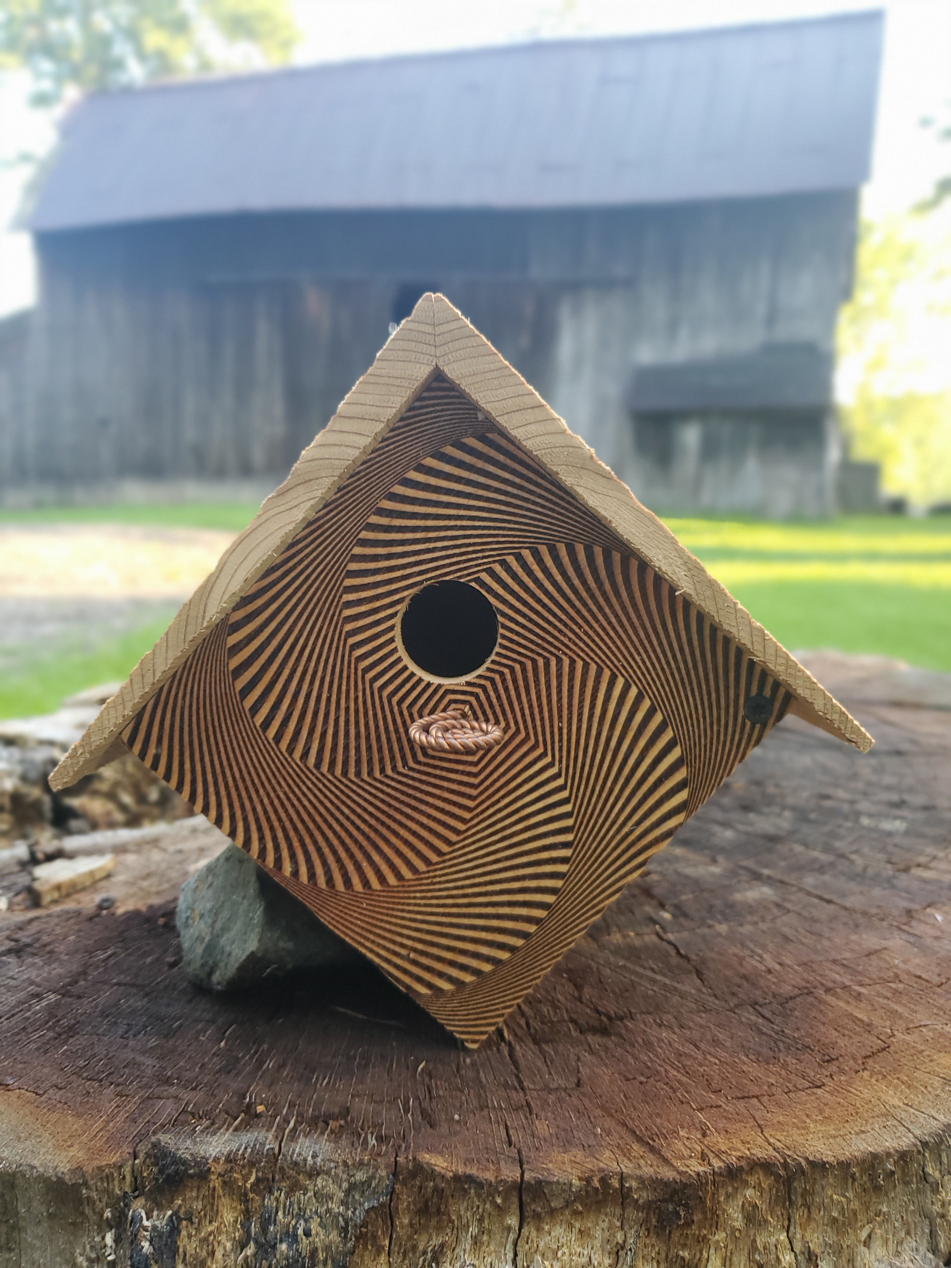 Geometric Swirl Birdhouse