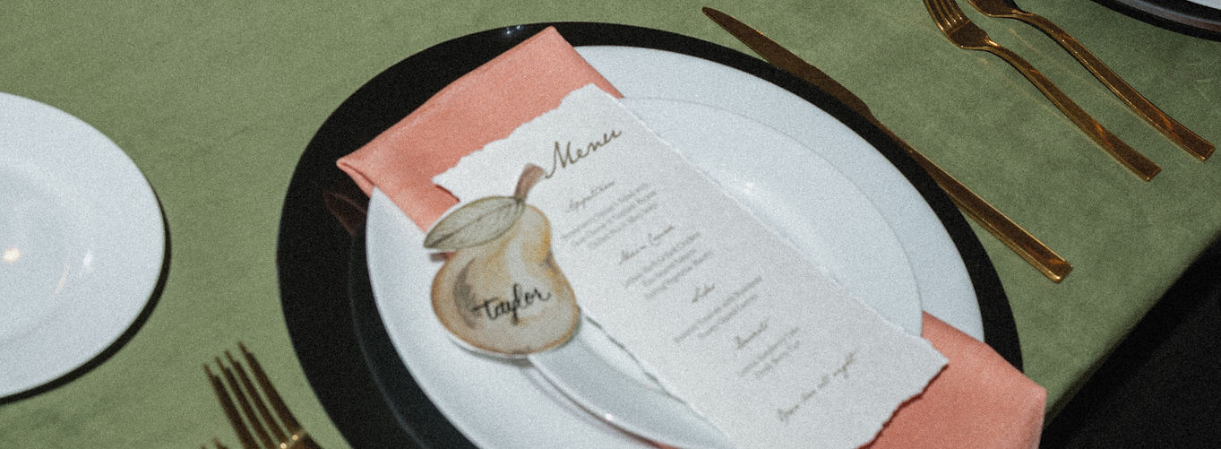 wedding place cards and menus