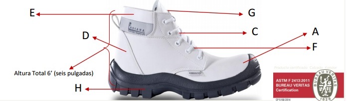 botas seguridad blancas