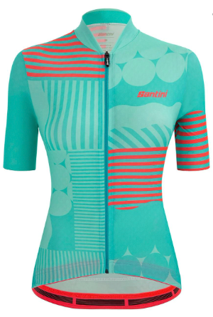 Santini SMS Giada Optic Short Sleeve Womans Jersey (L)