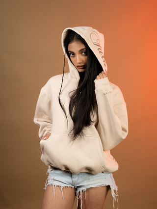 BEIGE DAYDREAMER OVERSIZED HOODIE | Talab Clothing