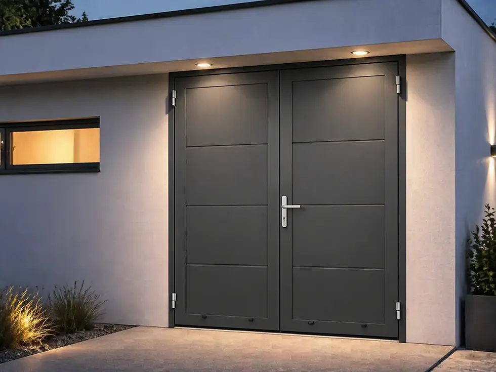 Anthrazitfarbene Doppeltür für moderne Garagenanlagen