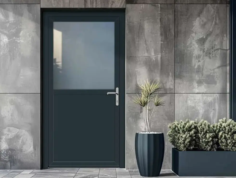 Moderne Aluminium-Haustür in Anthrazit