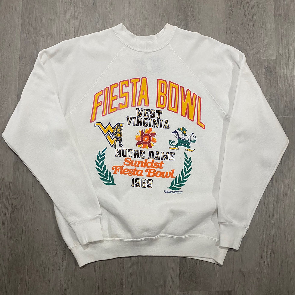 Thumbnail: 1989 wvu west virginia mountaineers vs notre dame crewneck size medium