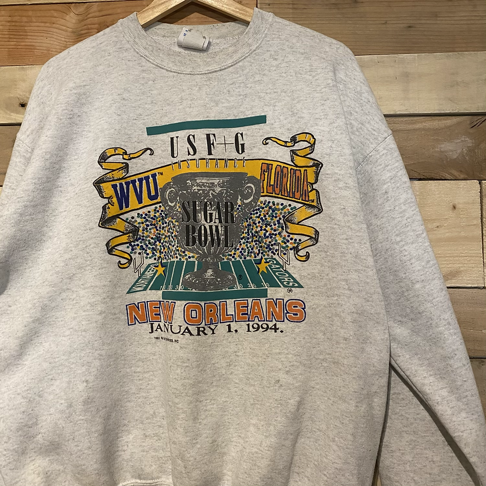 Thumbnail: 1994 West Virginia WVU mountaineers vs Florida Sugar bowl crewneck size large